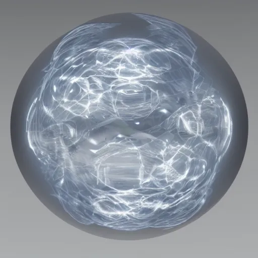 Image similar to fire and haze inside a transparent sphere, vray