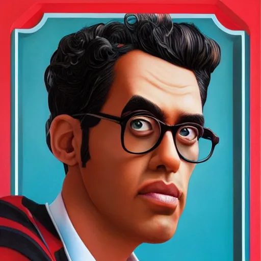 Prompt: travel man portrait, Pixar style, by Tristan Eaton Stanley Artgerm and Tom Bagshaw.