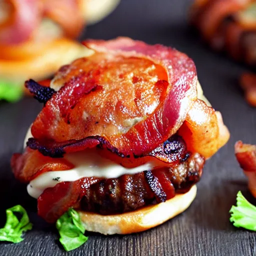 Image similar to bacon wrapped bacon cheeseburger