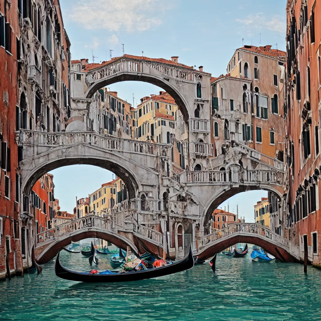 Prompt: venice full of bridges, photorealistic, real