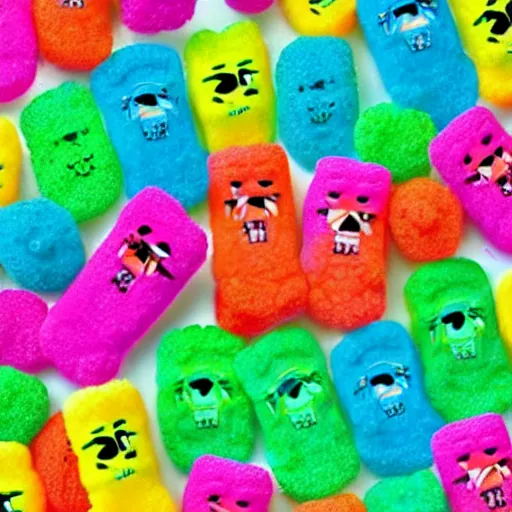 Image similar to sour patch kids!!!!, power rangers