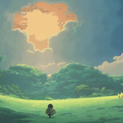 Image similar to landscape of the eternal rest, in the style of studio ghibli, award - winning, 4 k