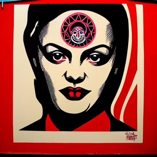 Image similar to graffiti by shepard fairey