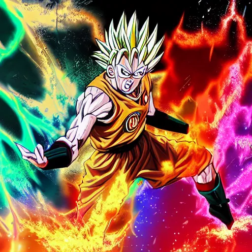 Image similar to Giannis Antetokounmpo going super Saiyan, manga 8k