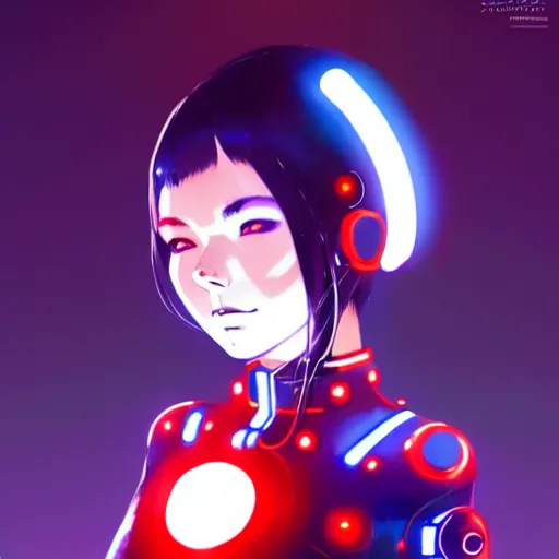 Image similar to a beautiful! bjork model, wearing futuristic cyber leather dress with glowing blue led lights, jrpg aztec street fashion, gapmoe yandere grimdark, trending on pixiv fanbox, painted by greg rutkowski makoto shinkai takashi takeuchi studio ghibli, akihiko yoshida