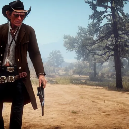 Prompt: keith richards in red dead redemption 2