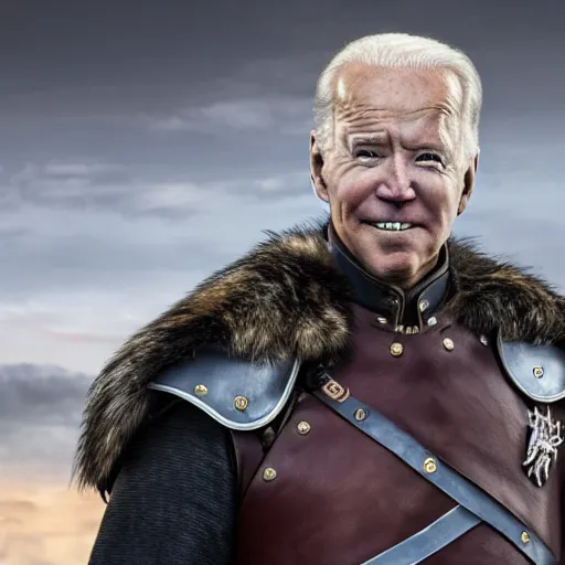 Prompt: A promotional image of Joe Biden as as a Lannister soldier in Game of Thrones