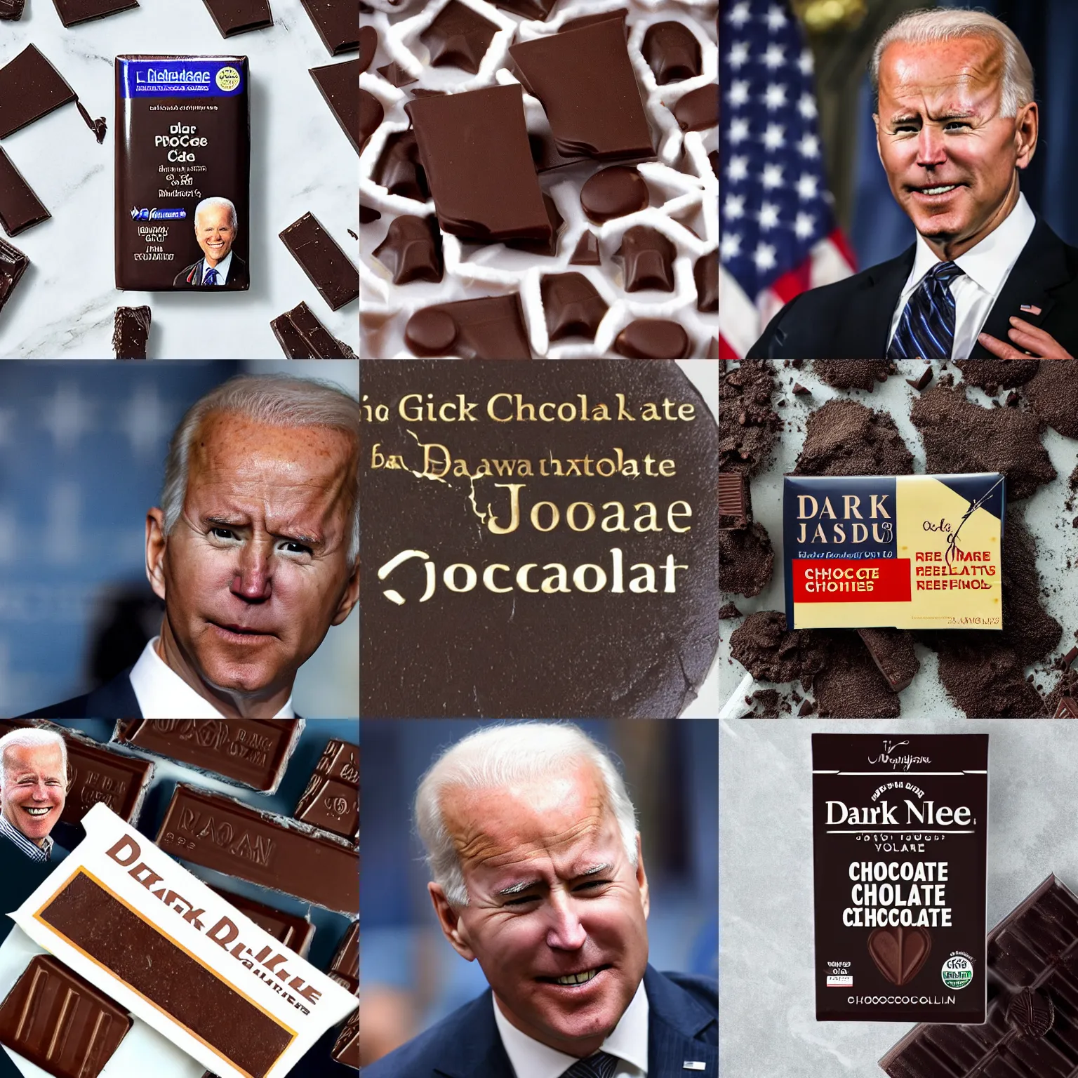 Prompt: dark chocolate biden relief