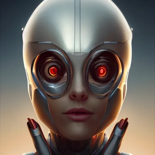 Image similar to Perfectly-centered portrait of a robot, highly detailed, professional digital painting, Unreal Engine 5, Photorealism, HD quality, 8k resolution, cinema 4d, 3D, cinematic, professional photography, art by artgerm and greg rutkowski and alphonse mucha and loish and WLOP