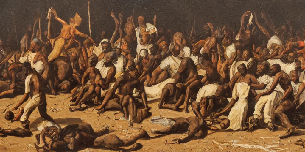 Prompt: detailed painting of the end of slavery