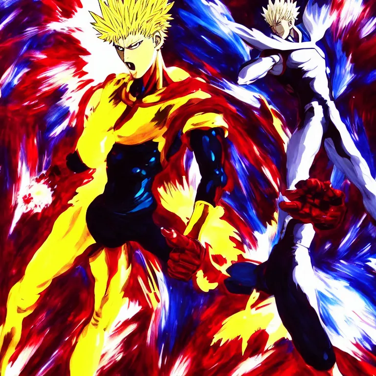 Image similar to cosmic garou! from one punch man, cosmic garou!, collaborative painting by greg ruthowski, yoji shinkawa, yoshikata amano, artstation, highly detailed