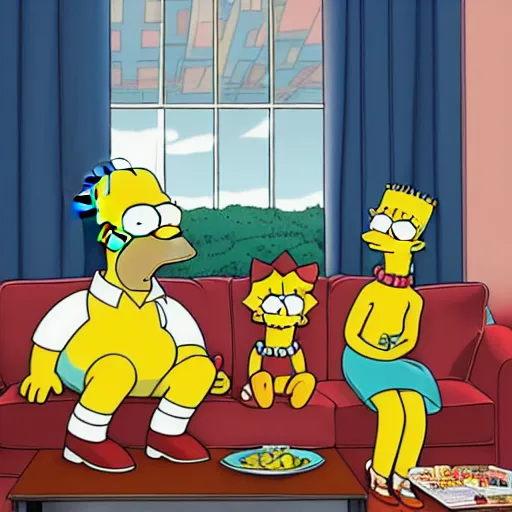 Anatomically Correct Lisa Simpson Porn - Simpsons family sitting on the couch watching TV | Stable Diffusion |  OpenArt