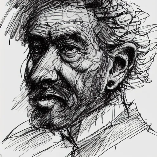 Prompt: a realistic yet scraggly portrait sketch of the side profile of a stern and sophisticated the engineer, trending on artstation, intricate details, in the style of frank auerbach, in the style of sergio aragones, in the style of martin ansin, in the style of david aja, in the style of mattias adolfsson