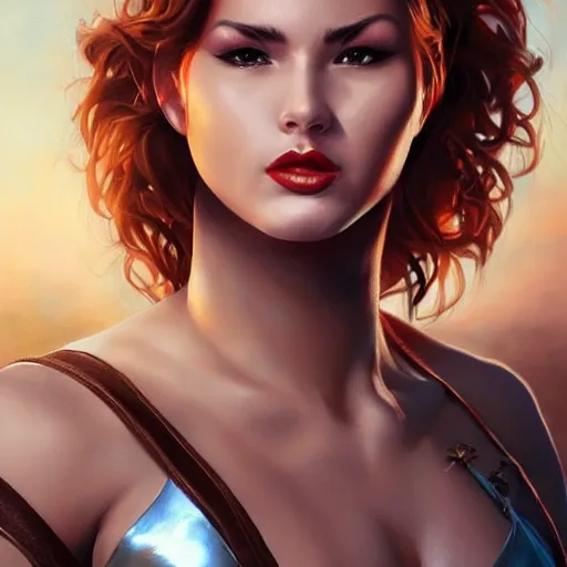 Image similar to an amazing masterpiece of art by artgerm, female american gladiator