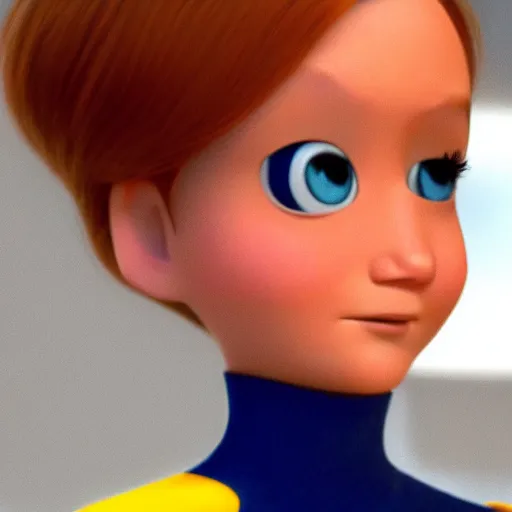 Image similar to Jennifer Lawrence in the Incredibles, pixar studio