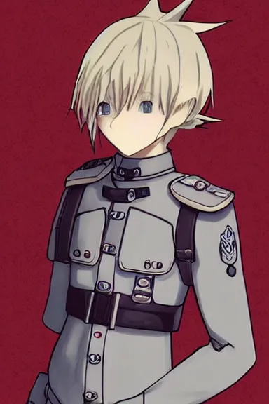 Image similar to beautiful little blonde boy in thigh nazi male uniform. made in abyss art style, inspired by kris from deltarrune, cute detailed artwork, anatomically correct, soft details, ilya kuvshinov, reflection, perfect composition, wallpaper mobile, illumination, digital art, detailed anime soft face, symmetrical face, western comic, illustration, realistic, nazism, lois van