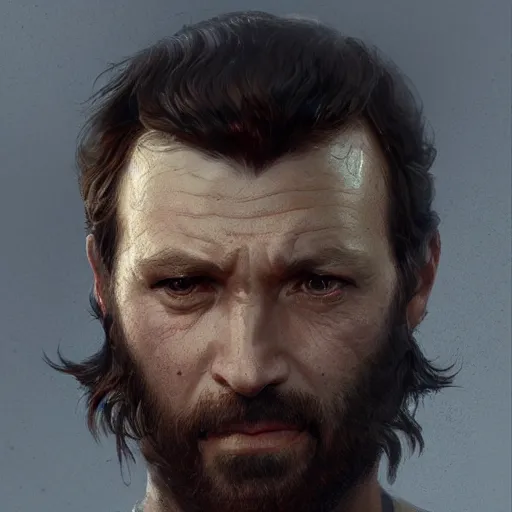 Prompt: Portrait of a middle aged Knight with big sideburns, mutton chops, detailed face, fantasy, highly detailed, cinematic lighting, digital art painting by greg rutkowski