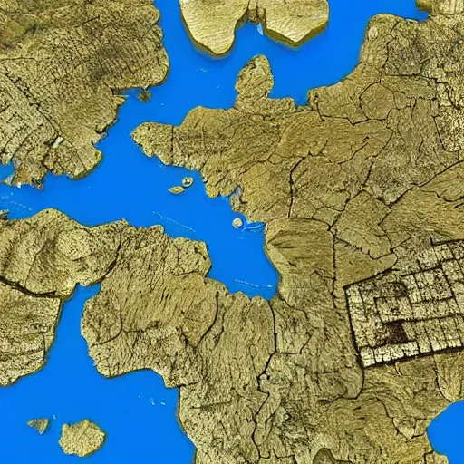 Prompt: miniature, h0, 1:87, google earth, highly detailed, satellite image, game map, casual game, anno 1602, landscape