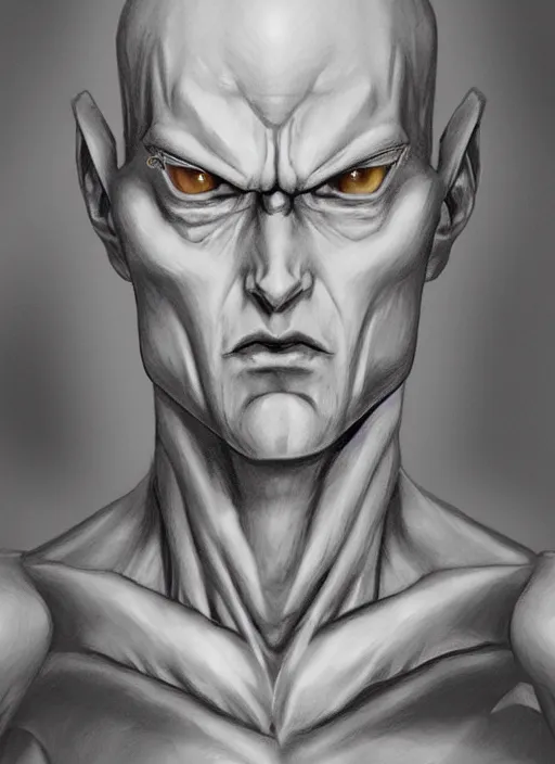 Prompt: realistic portrait pencil sketch of frieza, old mystic ruins, afternoon, intricate, elegant, highly detailed, digital painting, sharp, focus, by artgerm and greg rutkowski