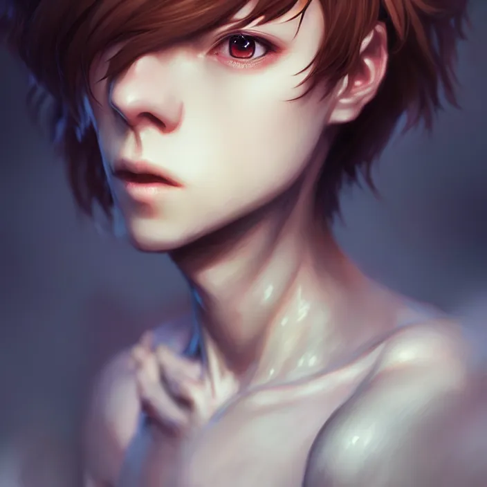 Image similar to animeboy, diffuse lighting, fantasy, intricate, elegant, highly detailed, lifelike, photorealistic, digital painting, artstation, illustration, concept art, smooth, sharp focus, art by skunkyfly