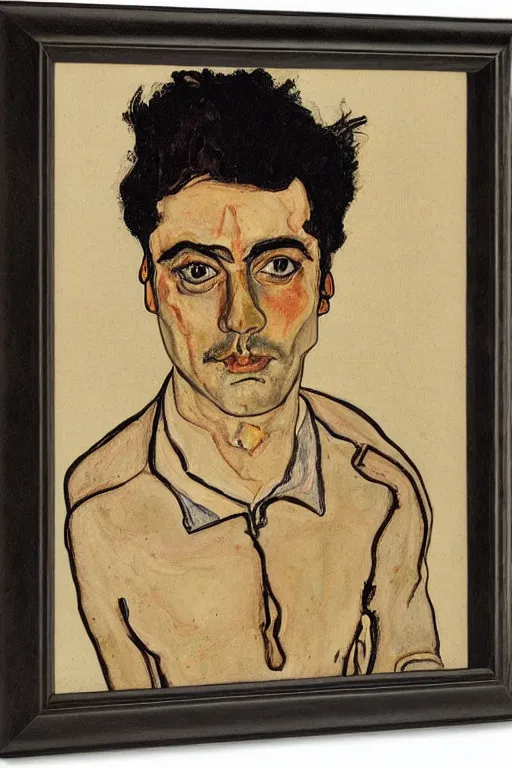 Prompt: portrait of Oscar Isaac, Egon Schiele