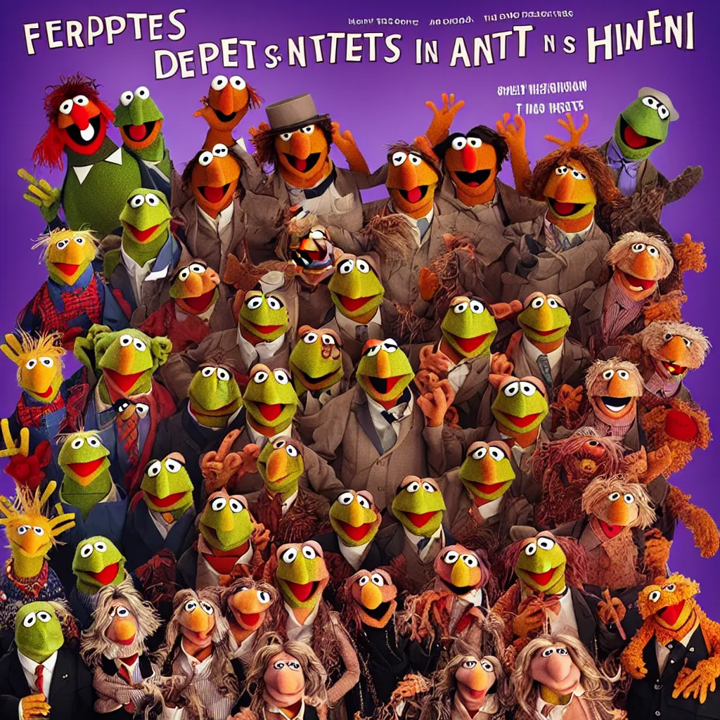 Prompt: muppets in hell