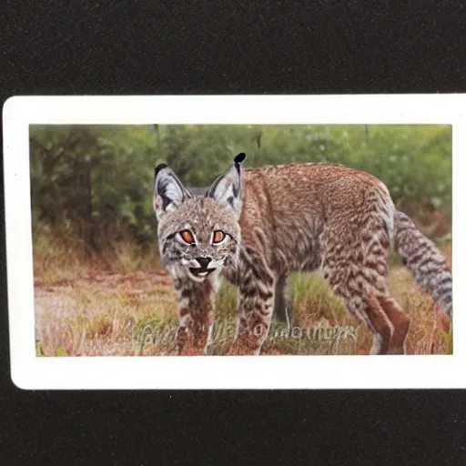 Image similar to polaroid of a lynx