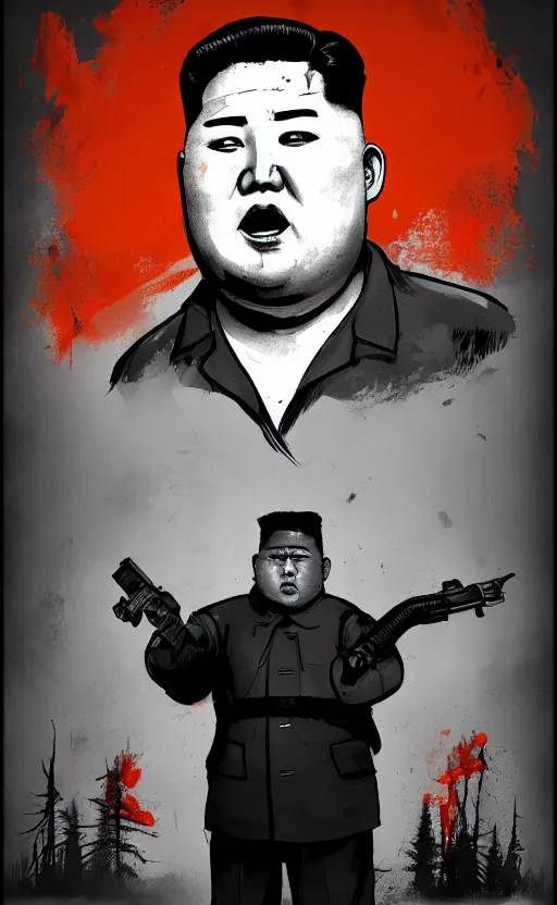 Image similar to a Killer in Dead by Daylight that looks like Kim Jong-un, concept art, trending on artstation, 4k