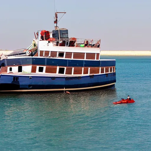 Image similar to the most expansive boat in the world docking by the beaches of gaza, 8 k resolution, midday