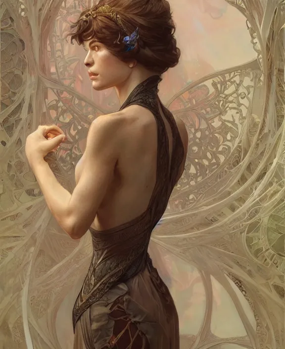 Image similar to portrait of katalin kariko, full body, intricate, elegant, highly detailed, digital painting, artstation, concept art, art by artgerm and greg rutkowski and alphonse mucha