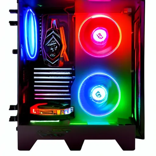 Image similar to RGB gaming pc by Francisco Goya