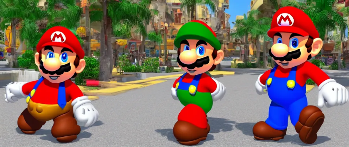 Image similar to 3d Rendering of Mario in a Luchador costume; luchador hues; rich saturation; rendered by unreal engine 5; rich landscapes; super Mario bros 3 level with Luchador theme; pixel art; Luchador character design; Luchador costume; Luchador colors; Miami Vice colors