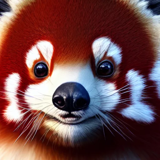 Prompt: portrait of an antrophomorphised red panda girl, digital art, highly detailed, award winning, concept art, intricate, sharp focus, Trending on Artstation HQ, unreal engine 5, 4K UHD image