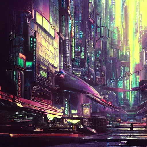 Image similar to futuristic cyberpunk bladerunner by yoshitaka amano