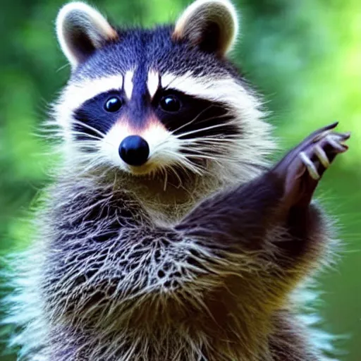 Prompt: a cute anime racoon