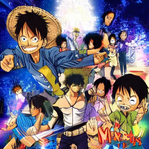 Image similar to luffy in matrix world