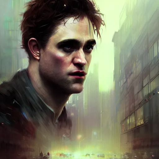 Prompt: robert pattison, hyperrealistic portrait, bladerunner street, art of elysium by jeremy mann and alphonse mucha, fantasy art, photo realistic, dynamic lighting, artstation, poster, volumetric lighting, very detailed face, 4 k, award winning