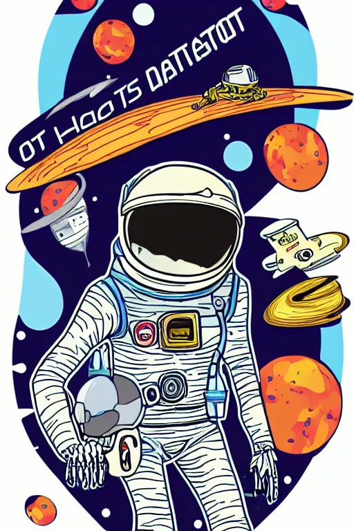 Prompt: A portrait of a skeleton as an astronaut, sticker, colorful, illustration, highly detailed, smooth and clean vector curves, no jagged lines, vector art, smooth