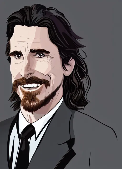 Prompt: Portrait of Christian Bale in the style of cartoon Tom and Jerry. 8k Resolution