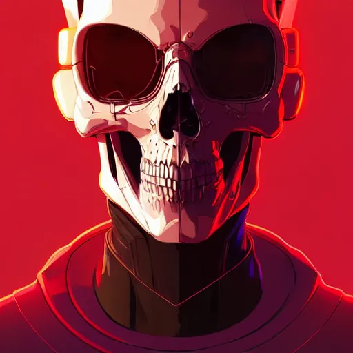 Prompt: a cyberpunk skull, by guweiz and wlop and ilya kuvshinov and artgerm and josan gonzalez, digital art