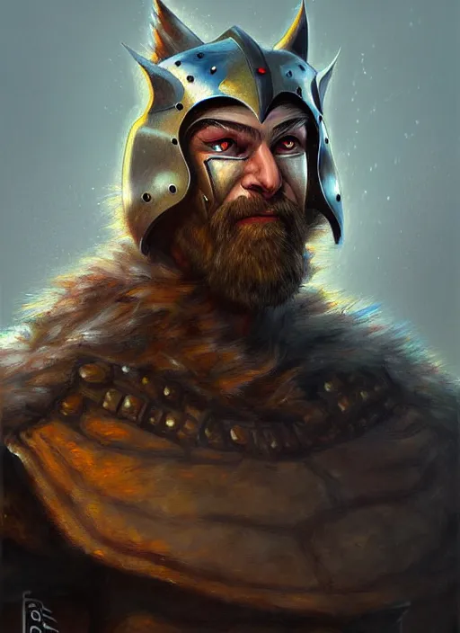 Image similar to a portrait of meoguard human male warrior!!, fantasy, dungeons and dragons, an ultrafine detailed painting, detailed painting, boris valejo.