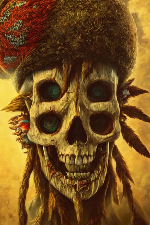 Prompt: Skull Kid from Zelda oil on canvas, intricate, portrait, 8k highly professionally detailed, HDR, CGsociety