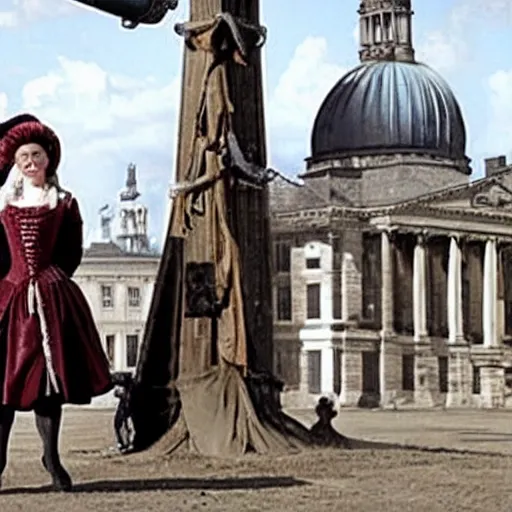 Image similar to scene from a 2 0 1 0 film set in 1 7 5 0 london showing a woman