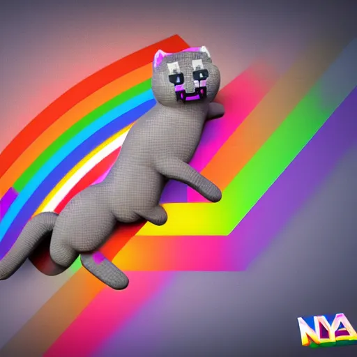 Image similar to nyan cat, realistic, 4k, detailed, furry, studio lighting,