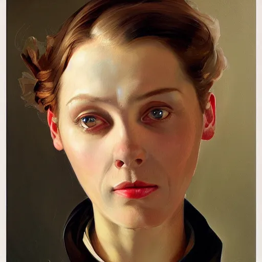 Image similar to beautiful painting portrait of desperated woman with face connected to the complex machine by leyendecker, detailed, award - winning art, trending on artstation