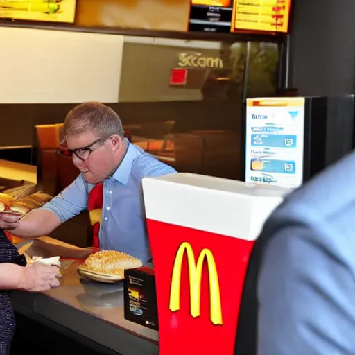 Prompt: scott morrison ordering food at mcdonalds