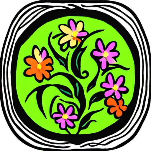 Prompt: illustrated symbolic icon of spring