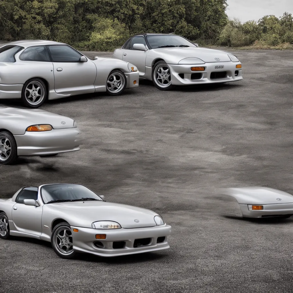 Prompt: A professional product photos of a 1998 Toyota Supra