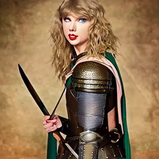 Prompt: Taylor Swift as a warrior in medieval times