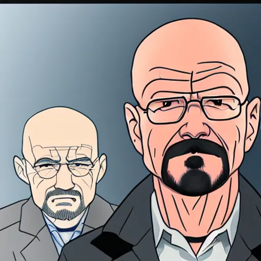 Image similar to Walter White in anime artstyle